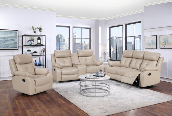 Lisbon Cream Beige Air Leather Recliner Sofas