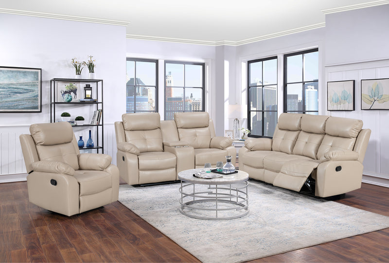 Lisbon Cream Beige Air Leather Recliner Sofas