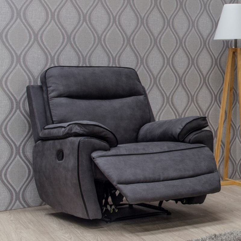 Lotus Reclining Sofas in Charcoal Fabric