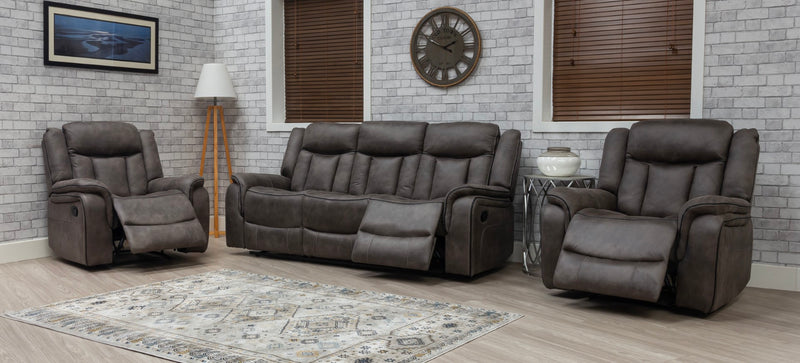 Athens 3+1+1 Grey Fabric Recliner Sofas