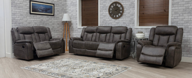 Athens 3+1+1 Grey Fabric Recliner Sofas