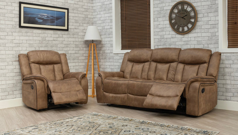 Athens Recliner Sofas Fabric Sandstone