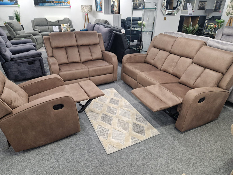 The Glenvale 3+2+1 seat tan fabric 