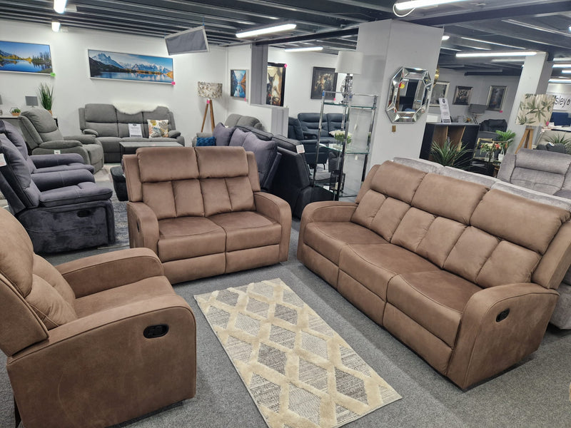 The Glenvale 3+2+1 seat tan fabric 