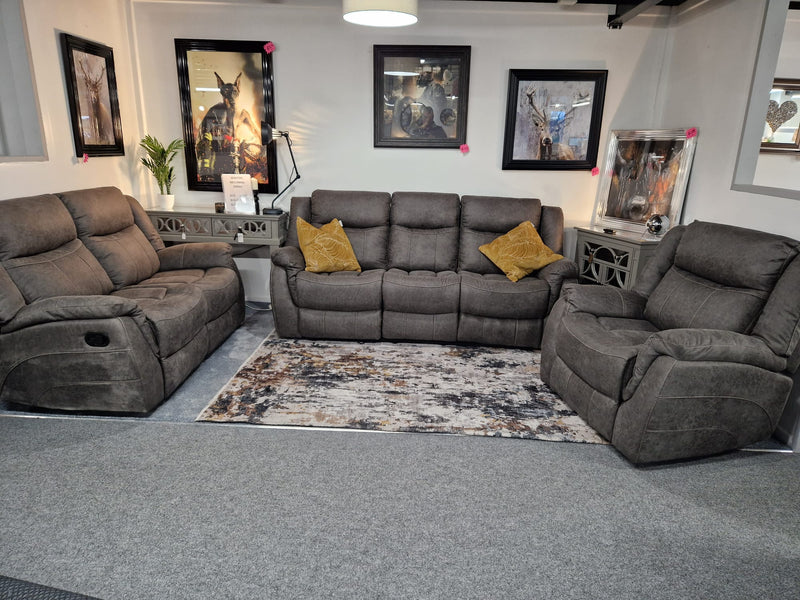 Walton 3+2+1 Grey Reclining Sofas Newry