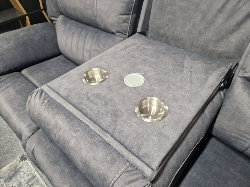 Airedale Dark Grey Fabric Reclining Sofas