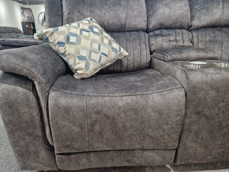 Light Grey Recliner L Shaped Corner Suites Belfast, Platina