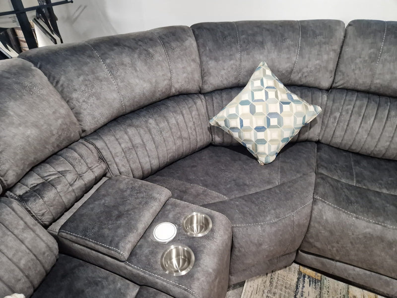 Light Grey Reclining Corner Sofas Armagh, Platina