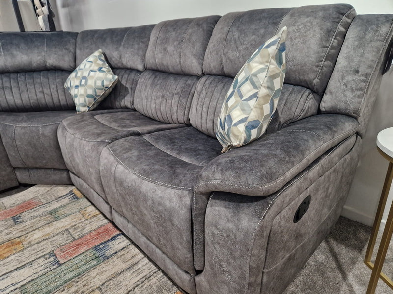 Light Grey Reclining Corner Sofas Strabane, Platina