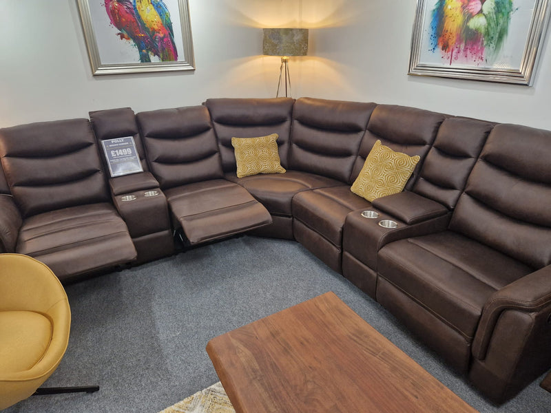 2+1+1 Seater Brown Reclining Couches Northern Ireland, The Polly