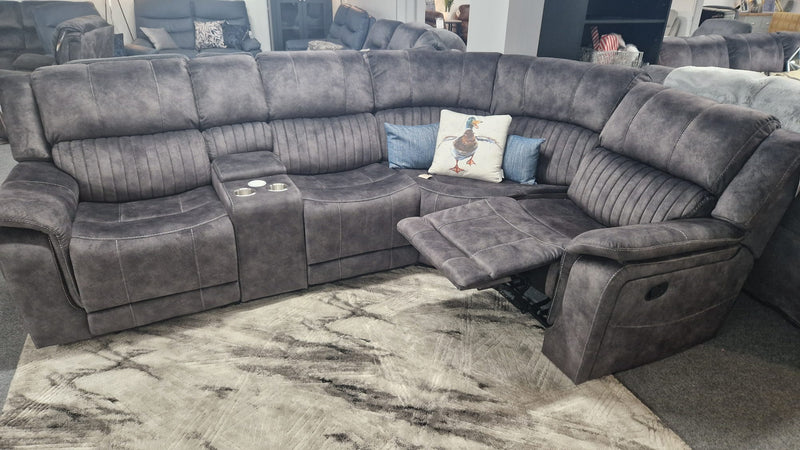 Platina Dark Grey Reclining Corner Couches Newry