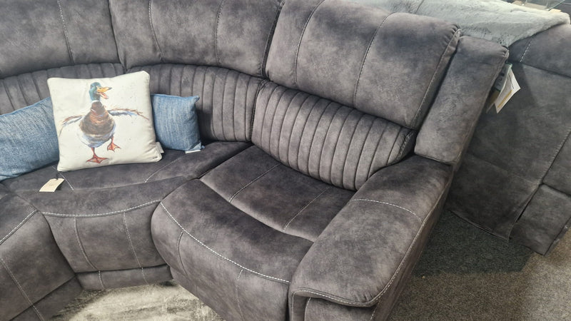 Dark Grey Recliner L Shaped Corner Suites Larne, Platina