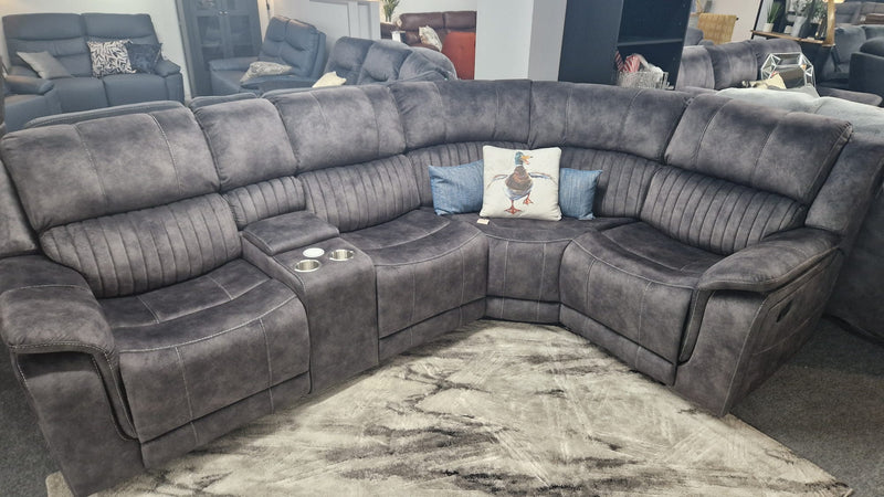 Dark Grey Reclining Corner Sofas Lurgan, Platina