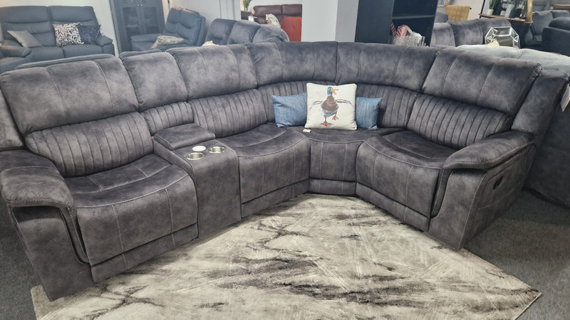 Dark Grey Reclining Corner Sofas Dungannon, Platina