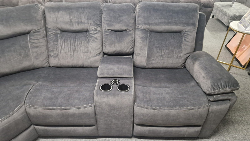 Grey Fabric Recliner L Shaped Corner Suites Coleraine, Shannon