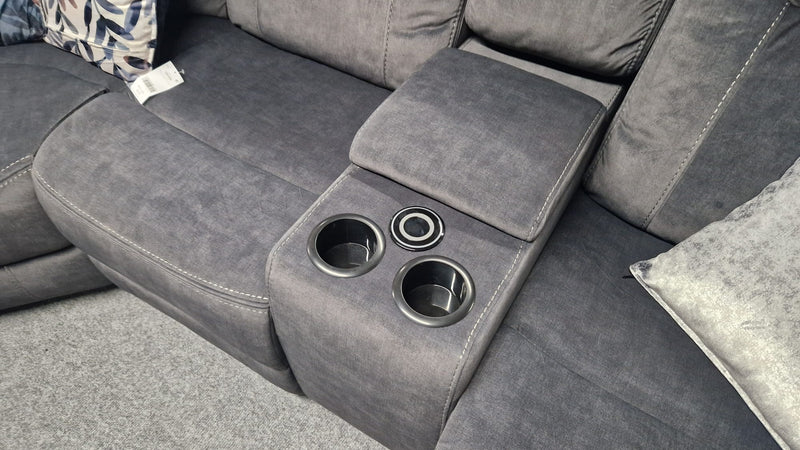 Grey Fabric Recliner L Shaped Corner Sofas Enniskillen, Shannon