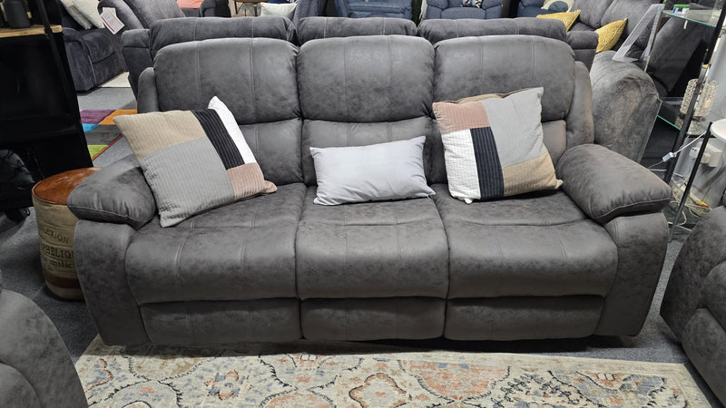 3+1+1 Seater Banus Grey Fabric Recliner Couches Banbridge