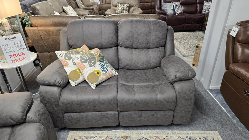 3+1+1 Seater Banus Grey Fabric Recliner Sofas Portadown