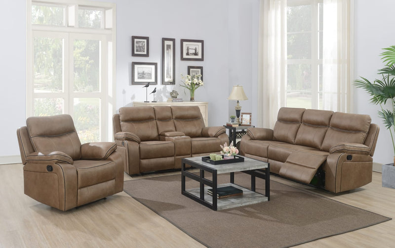 Moneen Recliner Corner Sofas in Tan Fabric