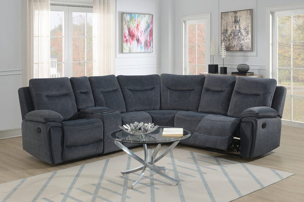 Grey Fabric Recliner L Shaped Corner Sofas Derry, Shannon