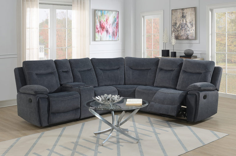 Grey Fabric Recliner L Shaped Corner Sofas Antrim, Shannon