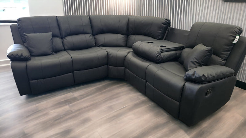 Lanza Black Leather Reclining Sofas
