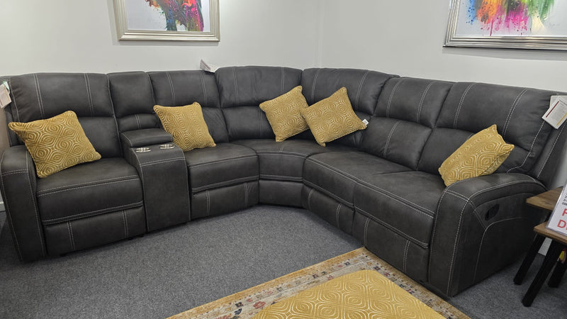 Galway Grey or Tan Recliner Corner Suites