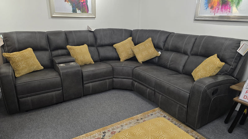 Galway Grey or Tan Recliner Corner Suites