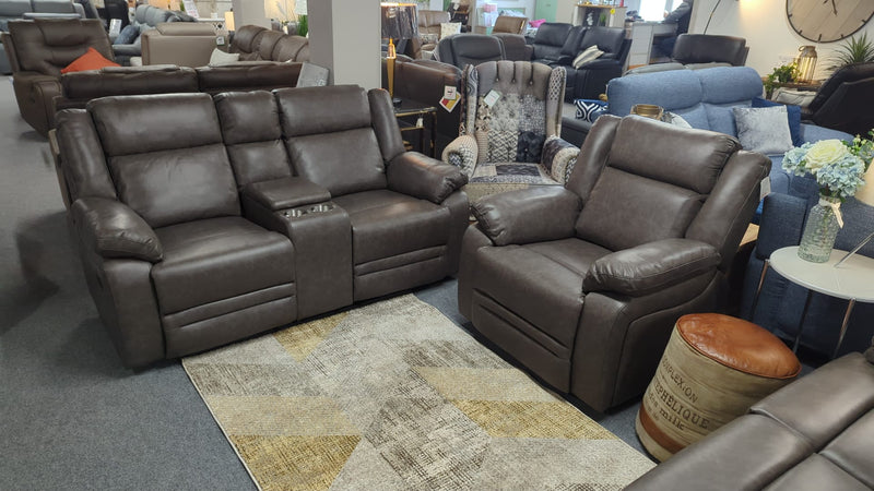 Odin Grey Air Leather Reclining Sofas