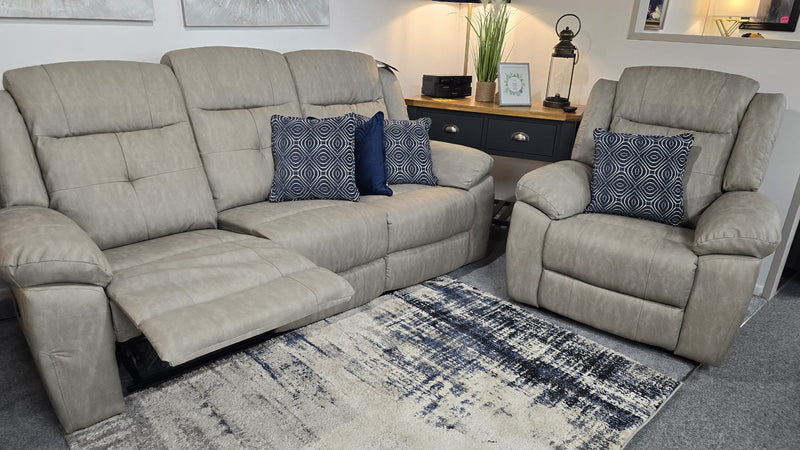 Montana Grey Fabric Recliner Sofas