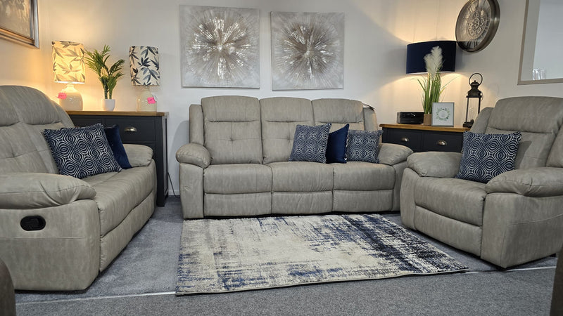 Montana Grey Fabric Recliner Sofas