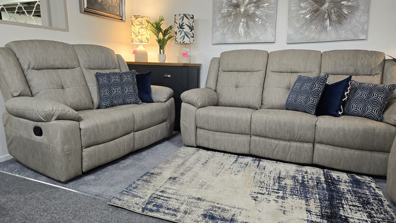 Montana Grey Fabric Recliner Sofas