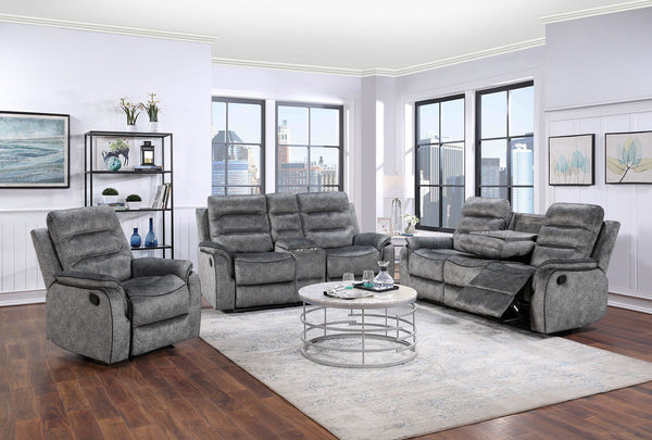 Seattle 3+1+1 Grey Fabric Recliner Sofas