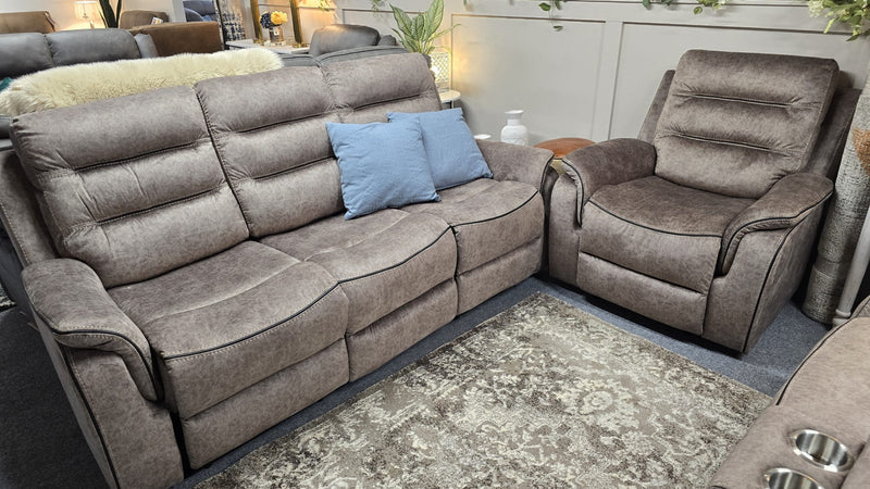 Seattle 3+2+1 Sandstone Fabric Recliner Sofas