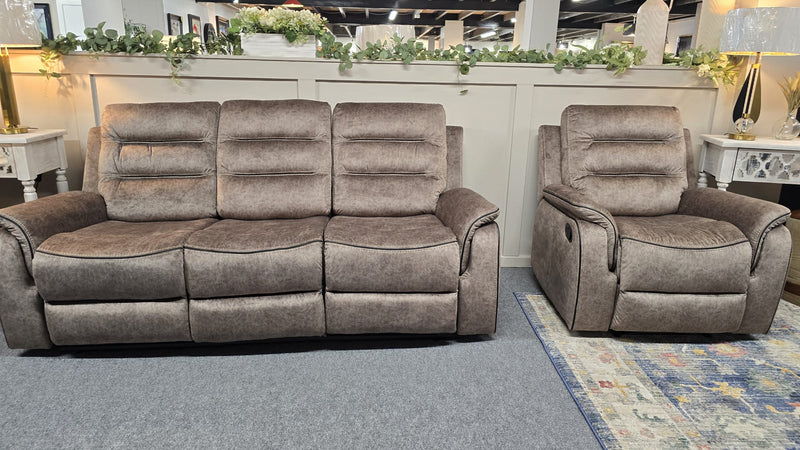 Seattle 3+2 Sandstone Fabric Recliner Sofas