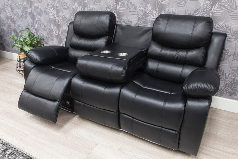 Dallas Black Leather Power Recliner Sofas