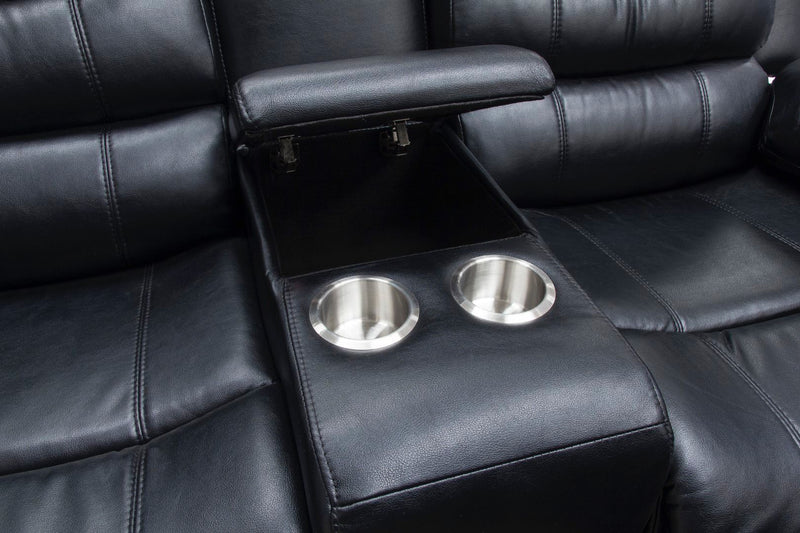 Dallas Black Leather Power Recliner Sofas