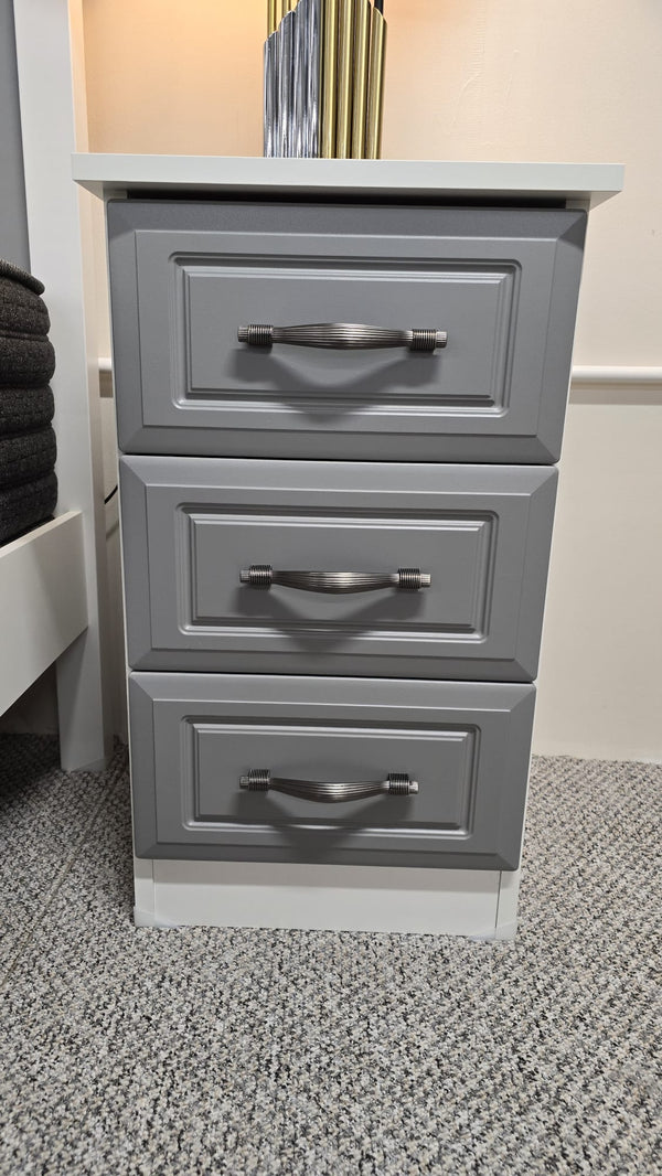 Metro White & Grey 3 Drawer Locker