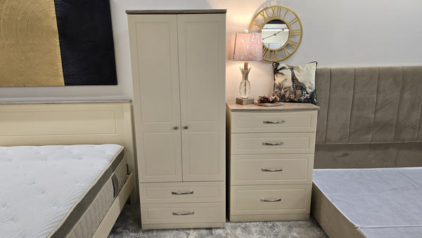 Milano Cream Oak 2'6'' 2 Drawer Robe