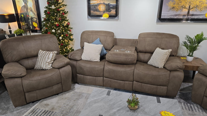 Manhattan Brown Stone Recliner Sofas 3+2+1