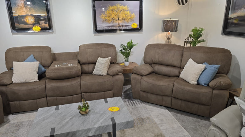 Manhattan Brown Stone Recliner Sofas 3+2+1