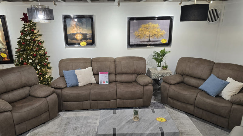 Manhattan Brown Stone Recliner Sofas 3+2+1