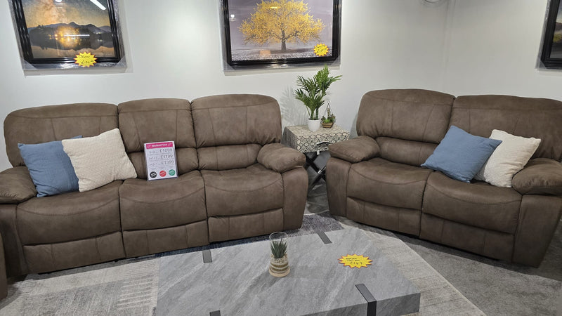 Manhattan Brown Stone Recliner Sofas 3+2+1