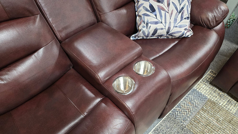 Tyler Burgundy Leather Recliner Sofas