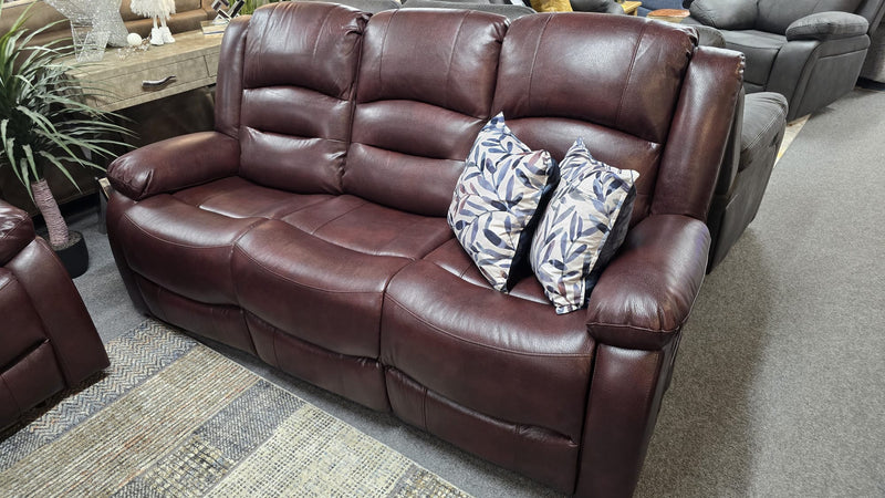 Tyler Burgundy Leather Recliner Sofas