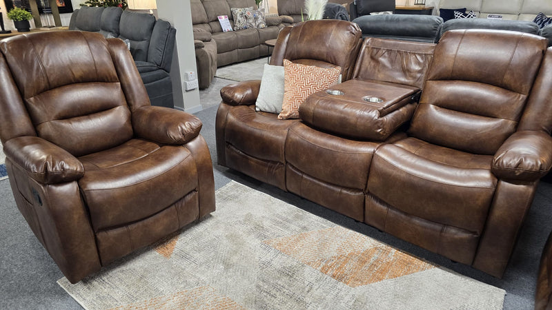 Tyler Tan Leather Recliner Sofas