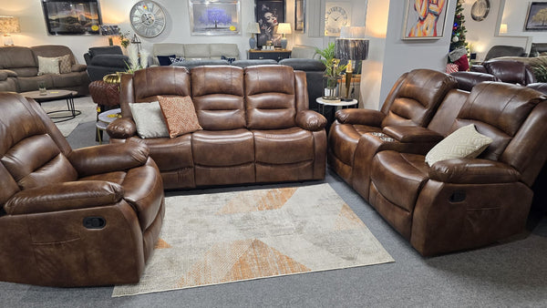 Tyler Tan Leather Recliner Sofas