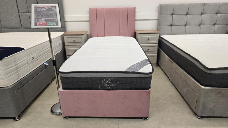Divan Bed Set In Plush Silver