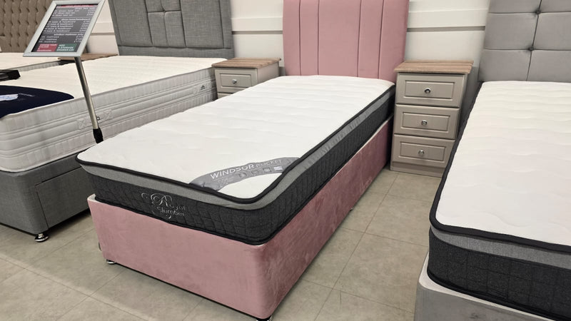 Divan Bed Set In Plush Silver
