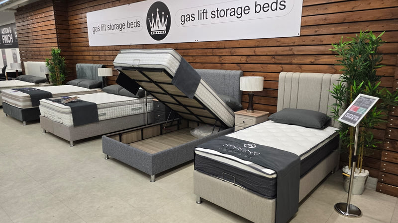 Dura Trio Hybrid FIRM Mattress Divan Sets - Isabella 30' Headboard Lana Silver